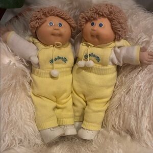 Rare Vintage Cabbage Patch Twins Yellow jumpers